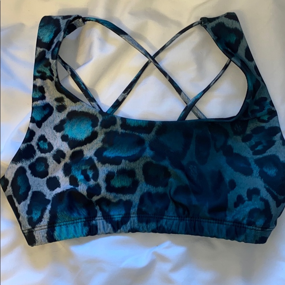 Leopard print sports bra